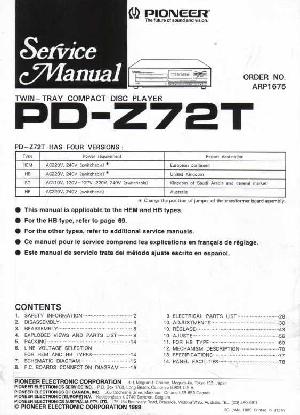 Сервисная инструкция Pioneer PD-Z72T ― Manual-Shop.ru