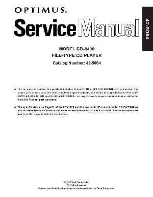 Сервисная инструкция Pioneer PD-F907, PD-F957 Optimus ― Manual-Shop.ru