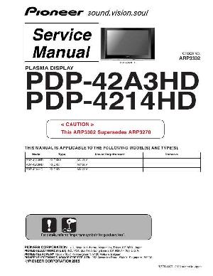 Сервисная инструкция Pioneer PDP-42A3HD, PDP-4214HD ― Manual-Shop.ru