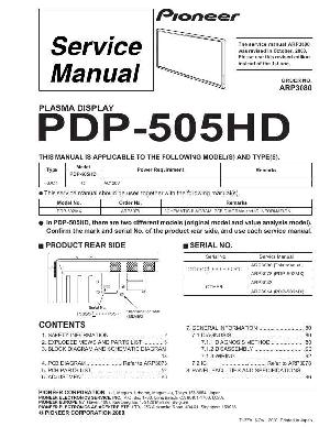 Service manual Pioneer PDP-505HD ― Manual-Shop.ru