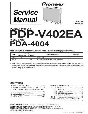 Сервисная инструкция Pioneer PDP-V402EA ― Manual-Shop.ru