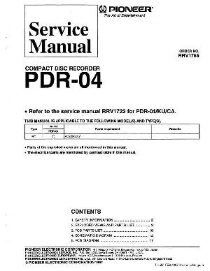 Сервисная инструкция Pioneer PDR-04 ― Manual-Shop.ru