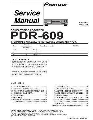 Сервисная инструкция Pioneer PDR-609 ― Manual-Shop.ru