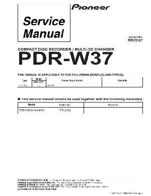 Сервисная инструкция Pioneer PDR-W37 ― Manual-Shop.ru