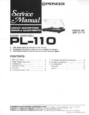 Сервисная инструкция Pioneer PL-110 ― Manual-Shop.ru