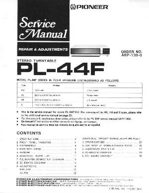 Service manual Pioneer PL-44F ― Manual-Shop.ru