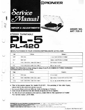 Сервисная инструкция Pioneer PL-5, PL-420 ― Manual-Shop.ru
