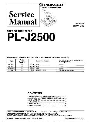 Сервисная инструкция Pioneer PL-J2500 ― Manual-Shop.ru