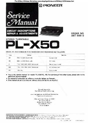 Сервисная инструкция Pioneer PL-X50 ― Manual-Shop.ru