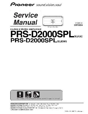 Сервисная инструкция Pioneer PRS-D2000SPL ― Manual-Shop.ru