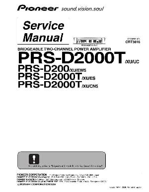 Сервисная инструкция Pioneer PRS-D200, PRS-D2000T ― Manual-Shop.ru