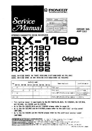 Сервисная инструкция Pioneer RX-1180, RX-1181, RX-1182, RX-1190, RX-1191, RX-1192 ― Manual-Shop.ru