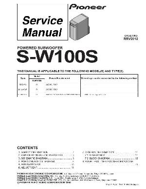 Сервисная инструкция Pioneer S-W100S ― Manual-Shop.ru