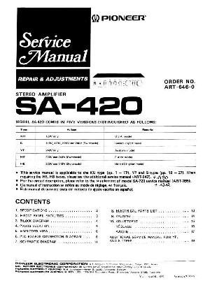 Service manual Pioneer SA-420 ― Manual-Shop.ru