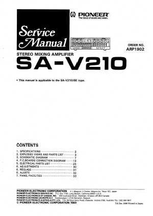 Сервисная инструкция Pioneer SA-V210 ― Manual-Shop.ru
