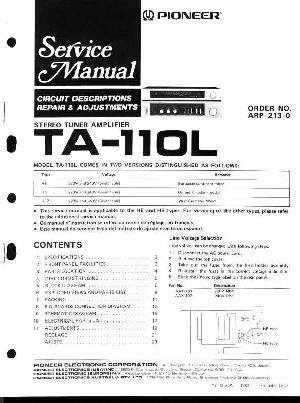 Сервисная инструкция Pioneer TA-110L ― Manual-Shop.ru