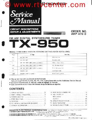 Сервисная инструкция Pioneer TX-950 ― Manual-Shop.ru