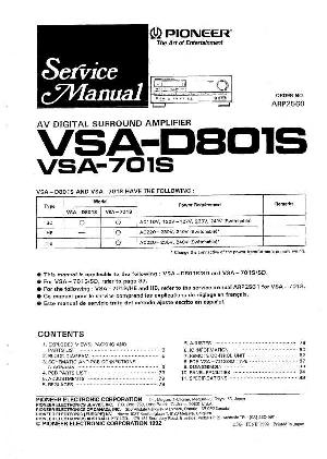 Сервисная инструкция Pioneer VSA-701S, VSA-D801 ― Manual-Shop.ru