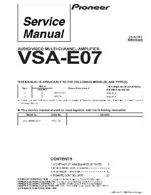 Сервисная инструкция Pioneer VSA-E07 ― Manual-Shop.ru