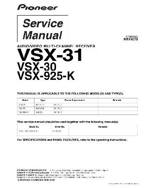 Сервисная инструкция Pioneer VSX-30, VSX-31, VSX-925 ― Manual-Shop.ru