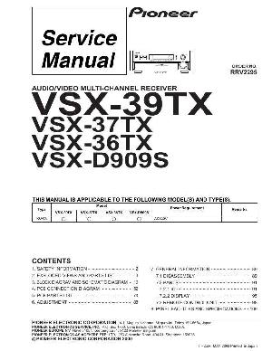 Сервисная инструкция Pioneer VSX-36TX, VSX-37TX, VSX-39TX, VSX-D909S ― Manual-Shop.ru