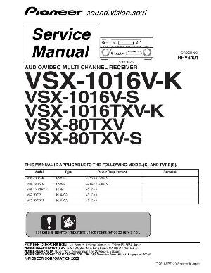Сервисная инструкция Pioneer VSX-80TXV, VSX-1016TXV, VSX-1016V ― Manual-Shop.ru