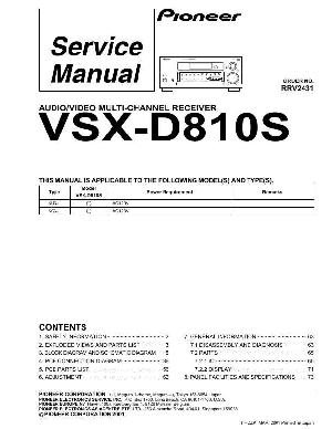 Сервисная инструкция Pioneer VSX-D810S ― Manual-Shop.ru