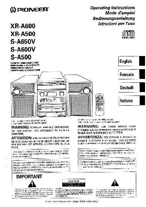 Service manual Pioneer XR-A500, XR-A600 ― Manual-Shop.ru
