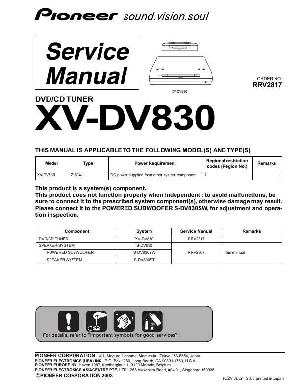 Сервисная инструкция Pioneer XV-DV830 ― Manual-Shop.ru