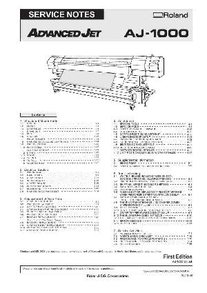 Service manual Roland AJ-1000 ADVANCED JET ― Manual-Shop.ru