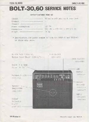 Сервисная инструкция Roland BOLT-30, BOLT-60 ― Manual-Shop.ru