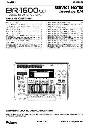 Сервисная инструкция Roland BR-1600CD ― Manual-Shop.ru