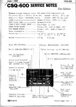 Service manual Roland CSQ-600 ― Manual-Shop.ru