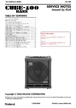 Сервисная инструкция Roland CUBE-100BASS ― Manual-Shop.ru