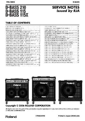 Сервисная инструкция Roland D-BASS-115, 115X, 210  ― Manual-Shop.ru