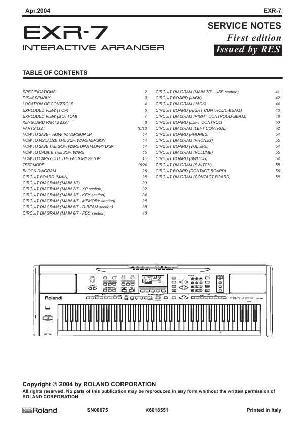 Сервисная инструкция Roland EXR-7 ― Manual-Shop.ru