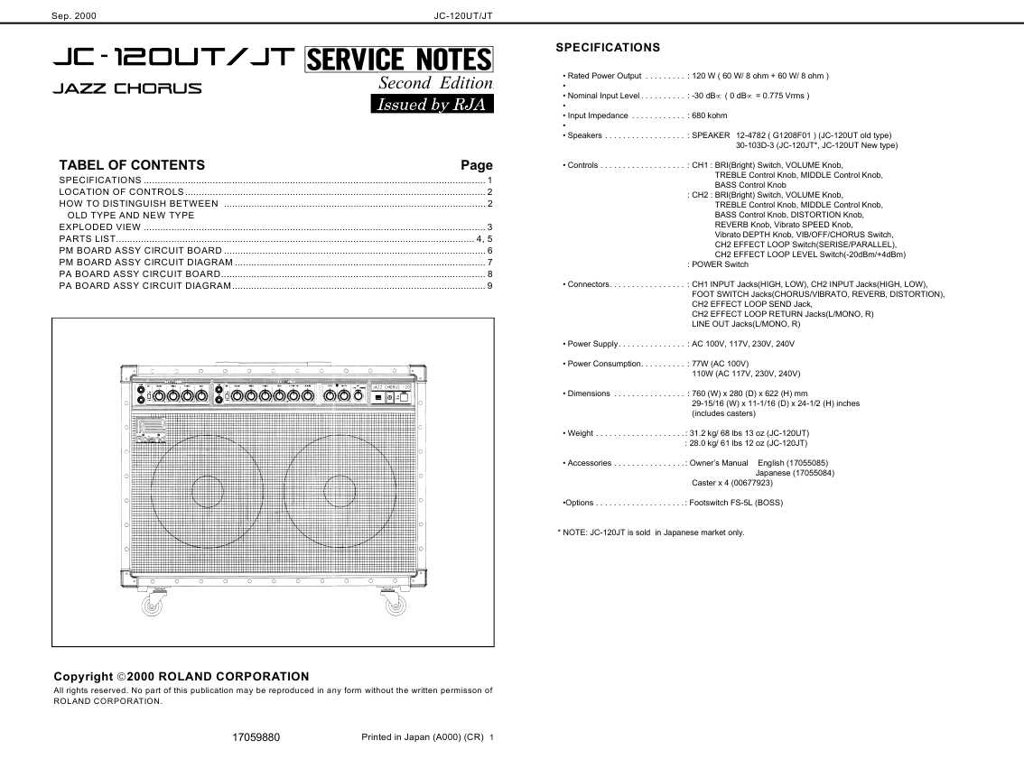Jc-120 service manual