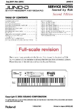 Сервисная инструкция Roland JUNO-D ― Manual-Shop.ru