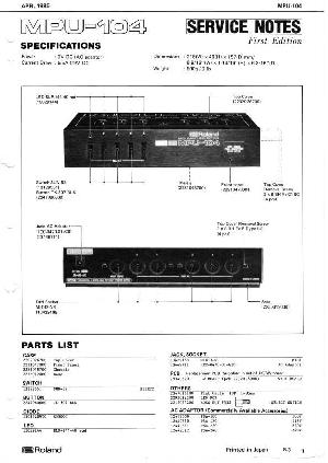 Сервисная инструкция Roland MPU-104 ― Manual-Shop.ru