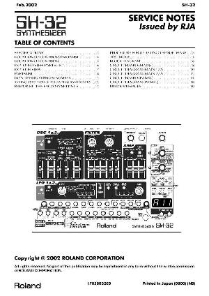 Сервисная инструкция Roland SH-32 ― Manual-Shop.ru