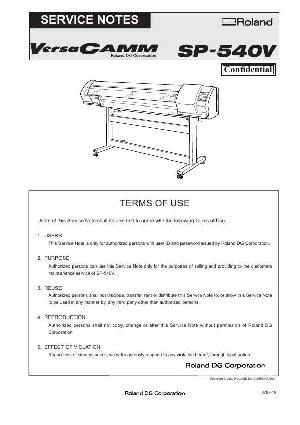 Сервисная инструкция Roland SP-540V VERSACAMM ― Manual-Shop.ru