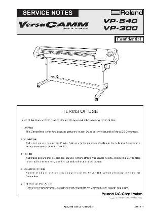 Сервисная инструкция Roland VP-300 540 VERSACAMM ― Manual-Shop.ru