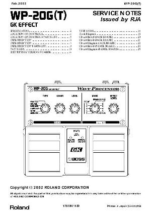 Сервисная инструкция Roland WP-20G ― Manual-Shop.ru