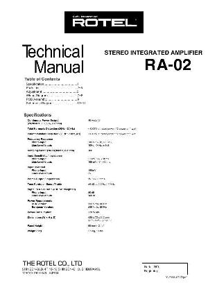 Сервисная инструкция Rotel RA-02 ― Manual-Shop.ru