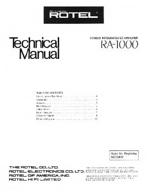 Сервисная инструкция Rotel RA-1000 ― Manual-Shop.ru