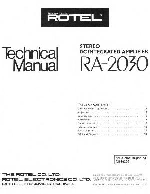 Сервисная инструкция Rotel RA-2030 ― Manual-Shop.ru