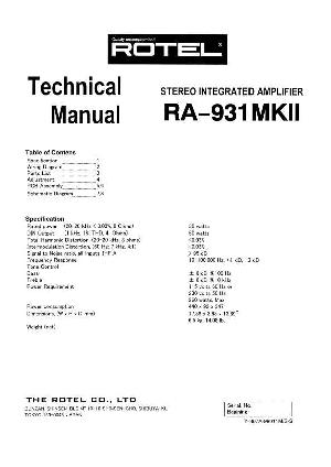 Service manual Rotel RA-931MKII  ― Manual-Shop.ru