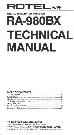 Service manual Rotel RA-980BX  ― Manual-Shop.ru