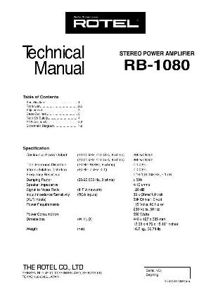 Service manual Rotel RB-1080  ― Manual-Shop.ru