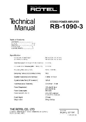Service manual Rotel RB-1090-3  ― Manual-Shop.ru